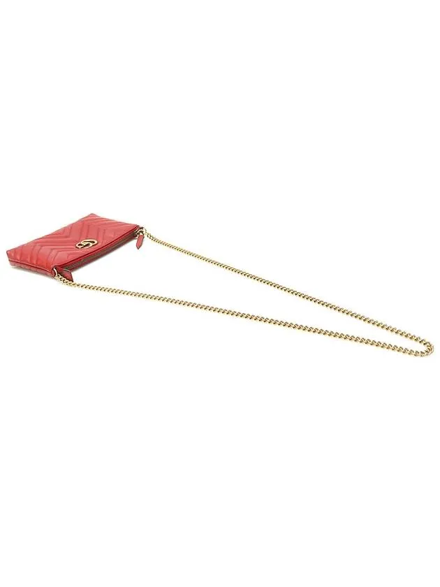 443447 Red matelass gold chain GG Marmont mini cross bag