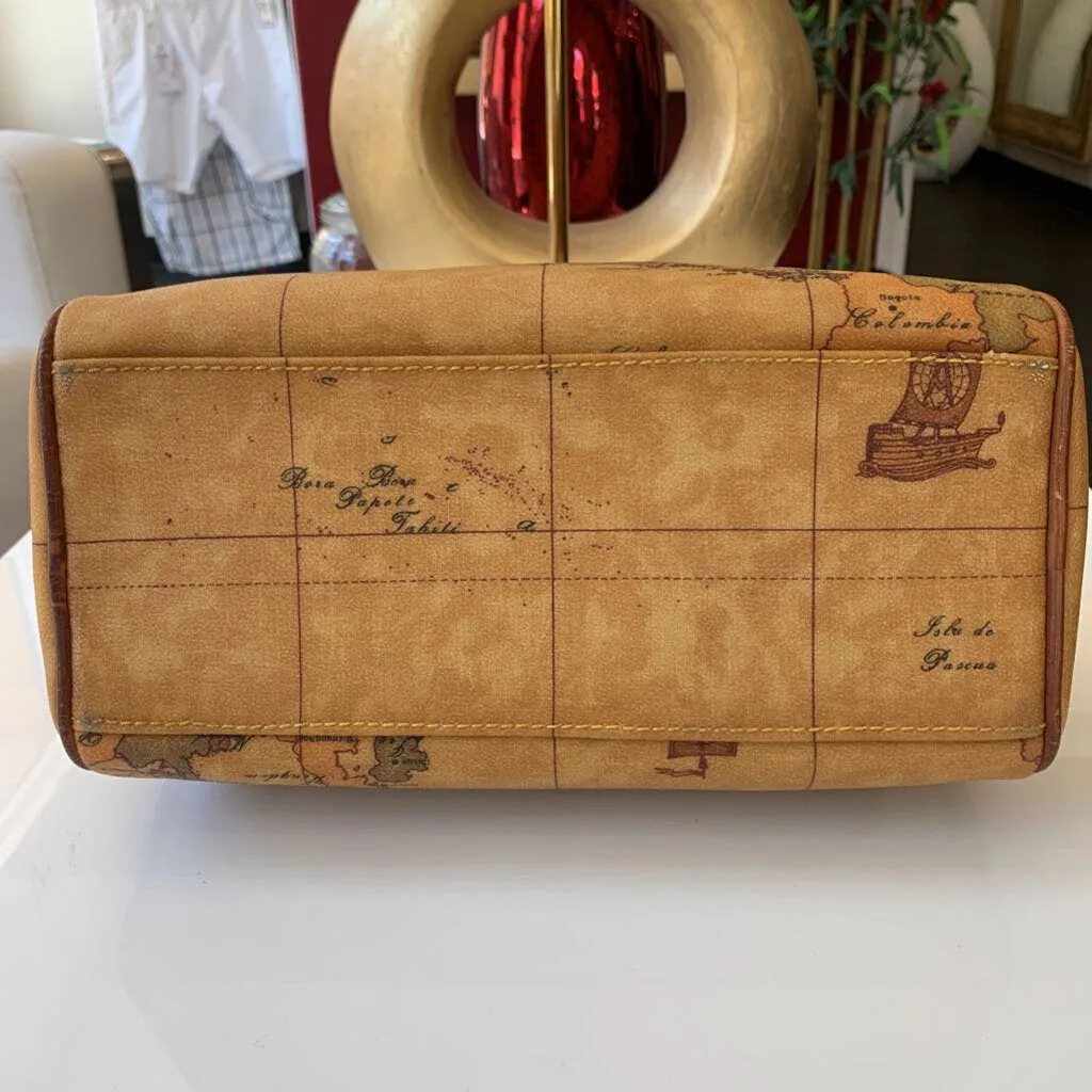 Alviero Martini Brown Mini Map Handbag