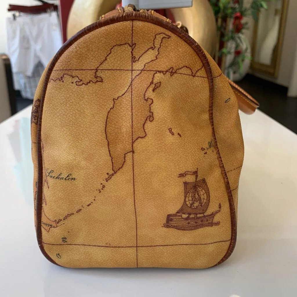 Alviero Martini Brown Mini Map Handbag