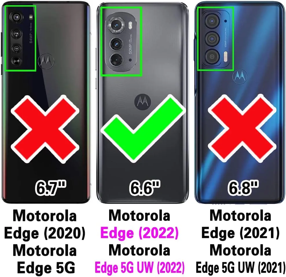 Asuwish Phone Case for Motorola Moto Edge 2022/MotoEdge 5G UW 2022 Wallet Cover With Screen Protector Crossbody Wrist Strap Flip Pattern Zipper Card Holder Stand Cell Gen 3 XT2205-1 XT2205-2 6.6 Black