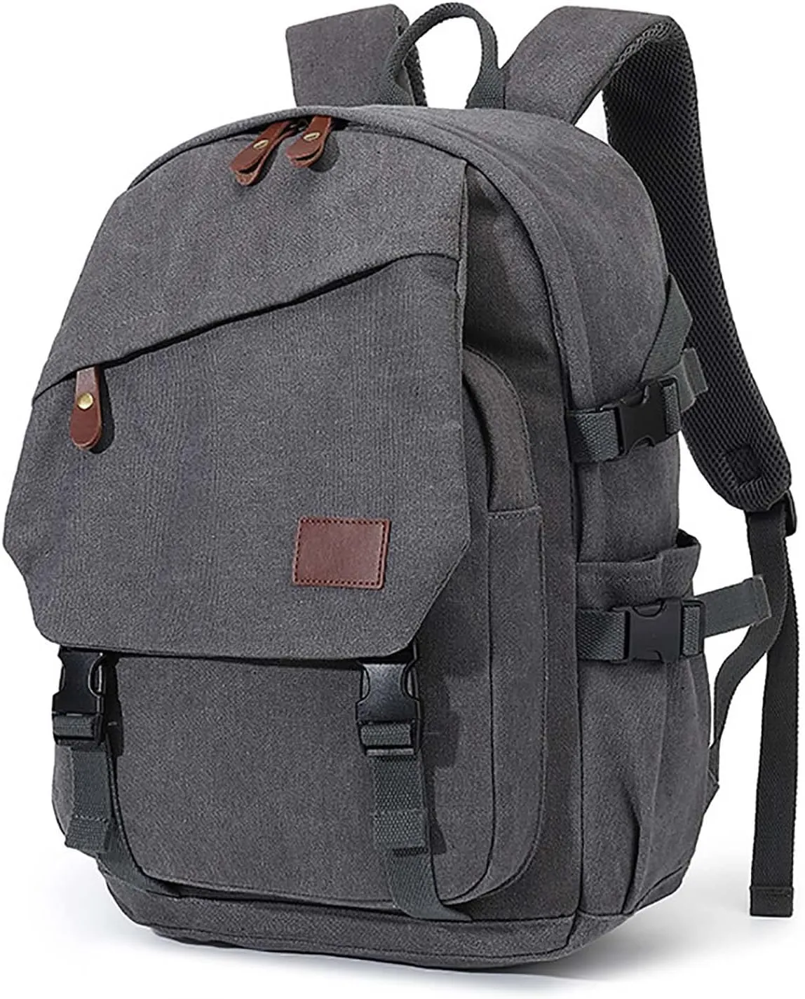 AUGUR Canvas Backpack for Men Casual Daypack Vintage Rucksack Laptop Backpack fit 15-17 inch Travel Hiking School Backpack(35L-Grey)