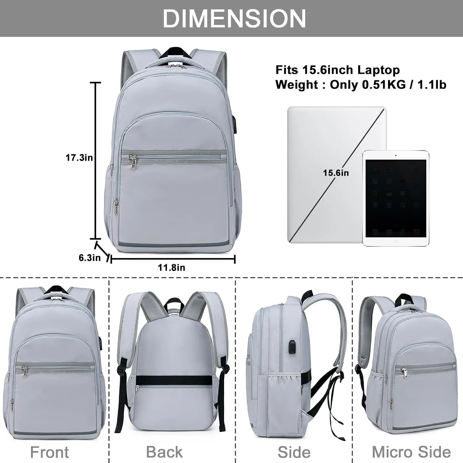 Bluboon Backpack for Women 15.6 Inch Laptop Bookbag College School Backpack Girls Schoolbag Compartment Daypack for Business