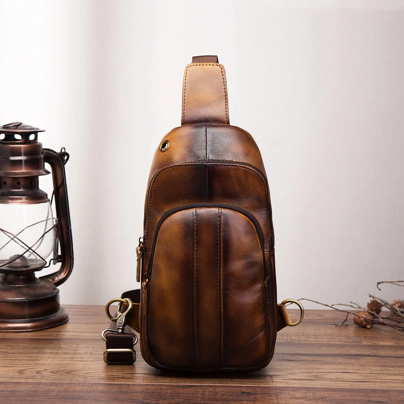 Blue Leather Sling Backpack Crossbody Sling Backpack Best Cross Body Sling Bag Mens Leather Sling Bags