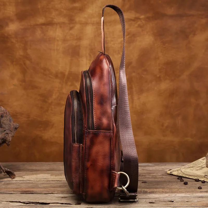 Blue Leather Sling Backpack Crossbody Sling Backpack Best Cross Body Sling Bag Mens Leather Sling Bags