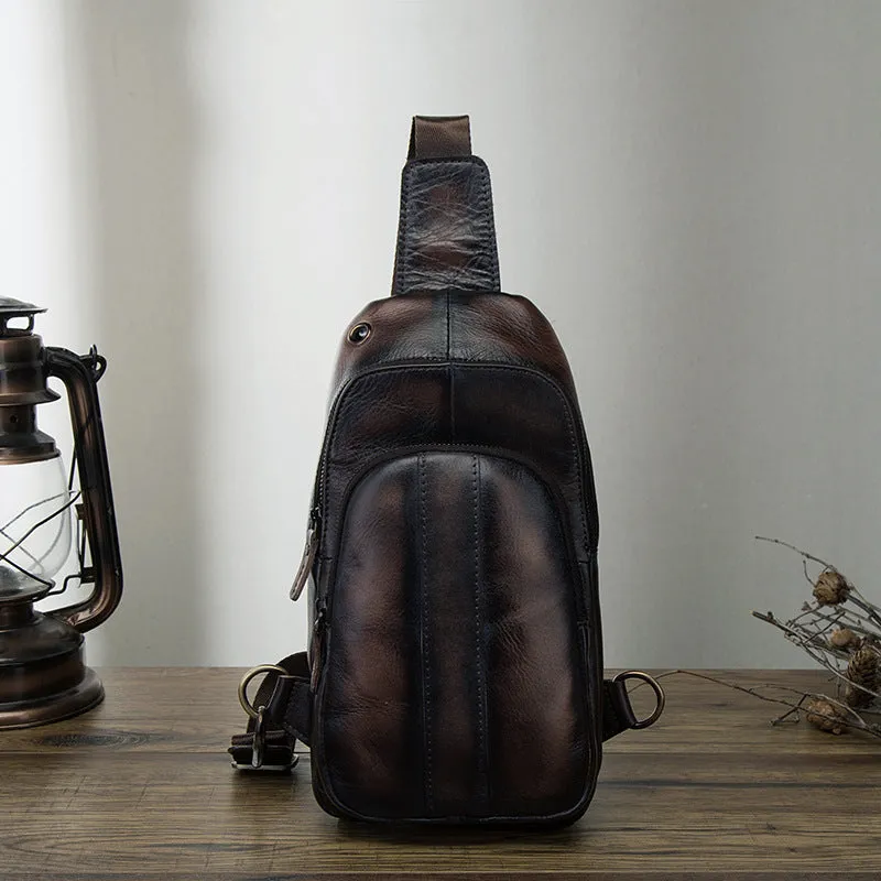 Blue Leather Sling Backpack Crossbody Sling Backpack Best Cross Body Sling Bag Mens Leather Sling Bags