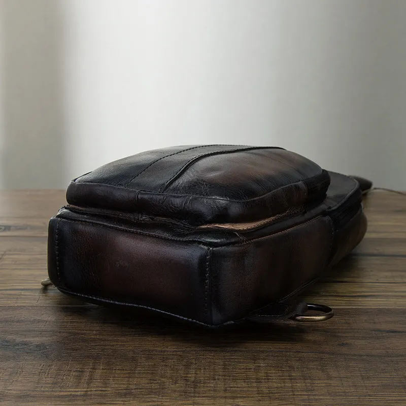 Blue Leather Sling Backpack Crossbody Sling Backpack Best Cross Body Sling Bag Mens Leather Sling Bags