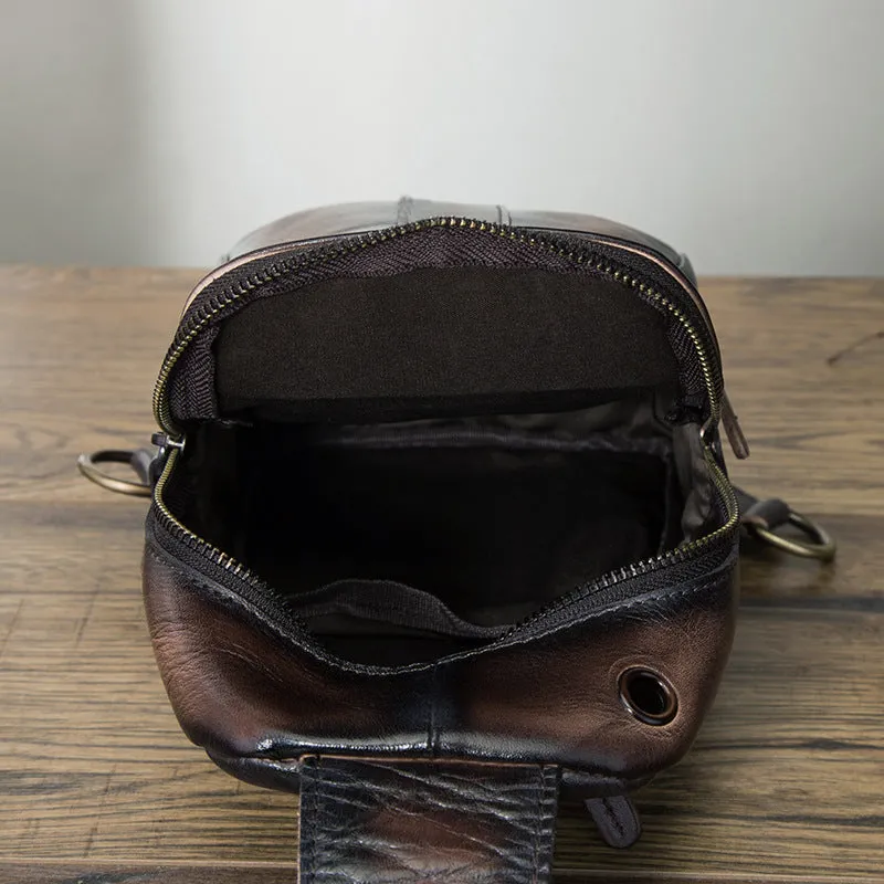 Blue Leather Sling Backpack Crossbody Sling Backpack Best Cross Body Sling Bag Mens Leather Sling Bags