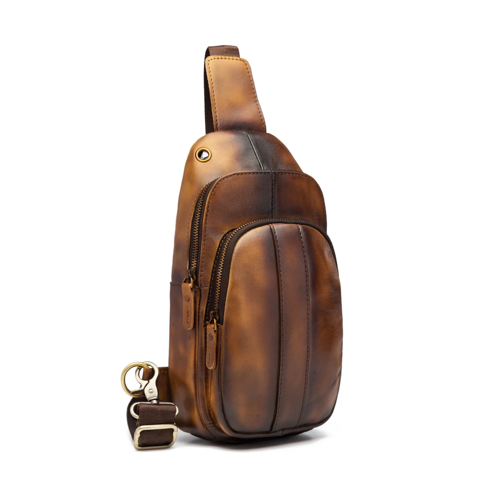 Blue Leather Sling Backpack Crossbody Sling Backpack Best Cross Body Sling Bag Mens Leather Sling Bags