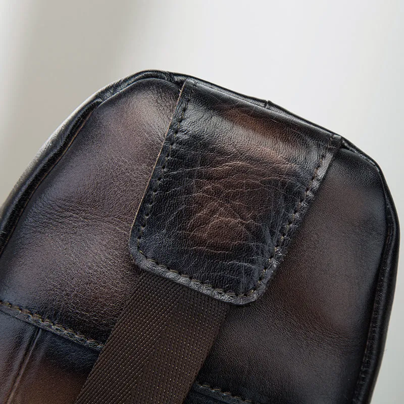 Blue Leather Sling Backpack Crossbody Sling Backpack Best Cross Body Sling Bag Mens Leather Sling Bags