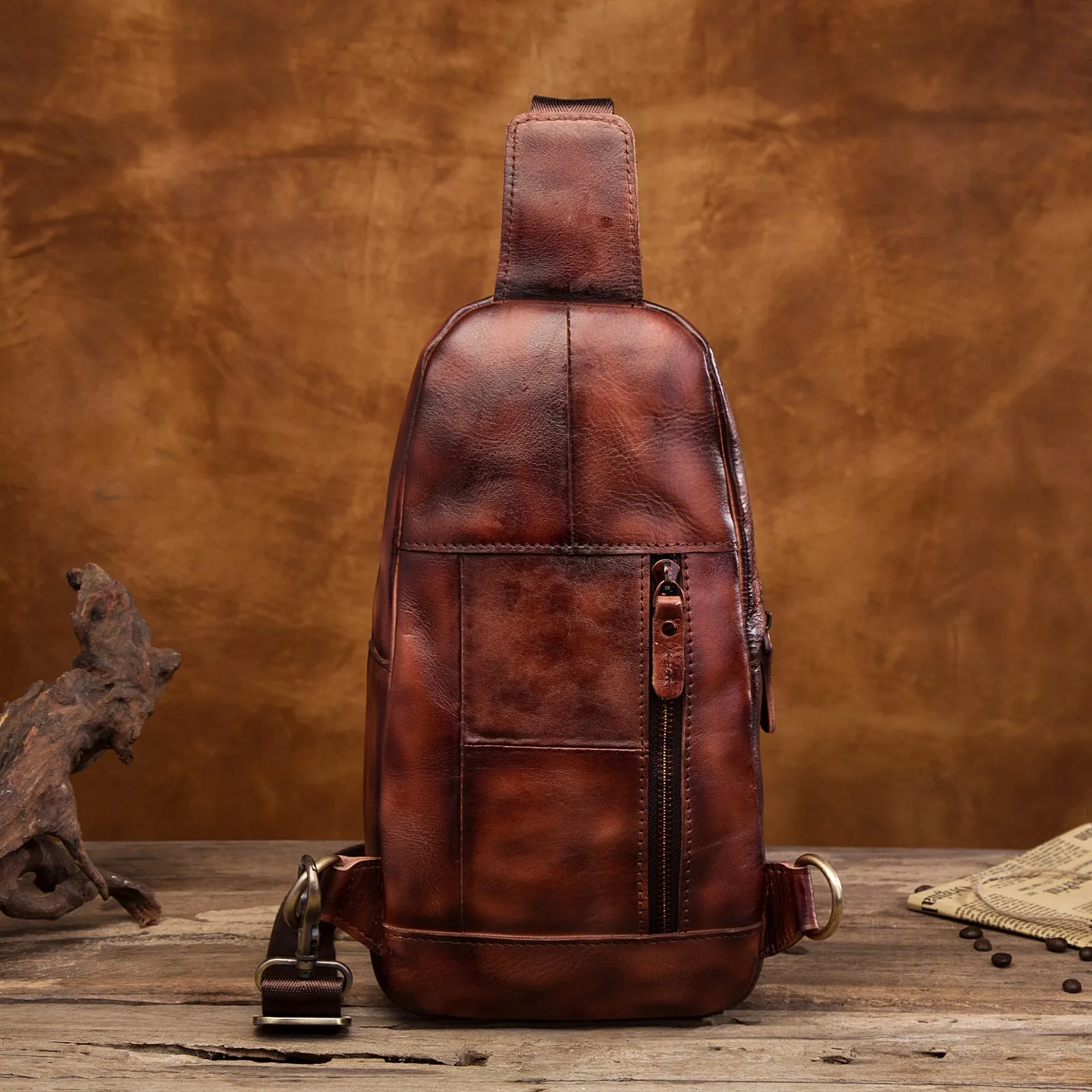 Blue Leather Sling Backpack Crossbody Sling Backpack Best Cross Body Sling Bag Mens Leather Sling Bags