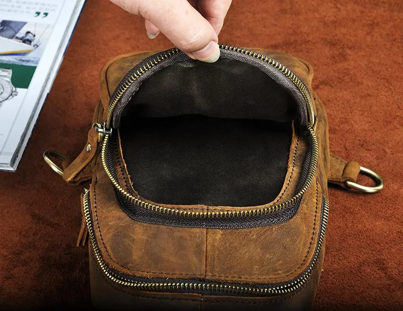 Blue Leather Sling Backpack Crossbody Sling Backpack Best Cross Body Sling Bag Mens Leather Sling Bags