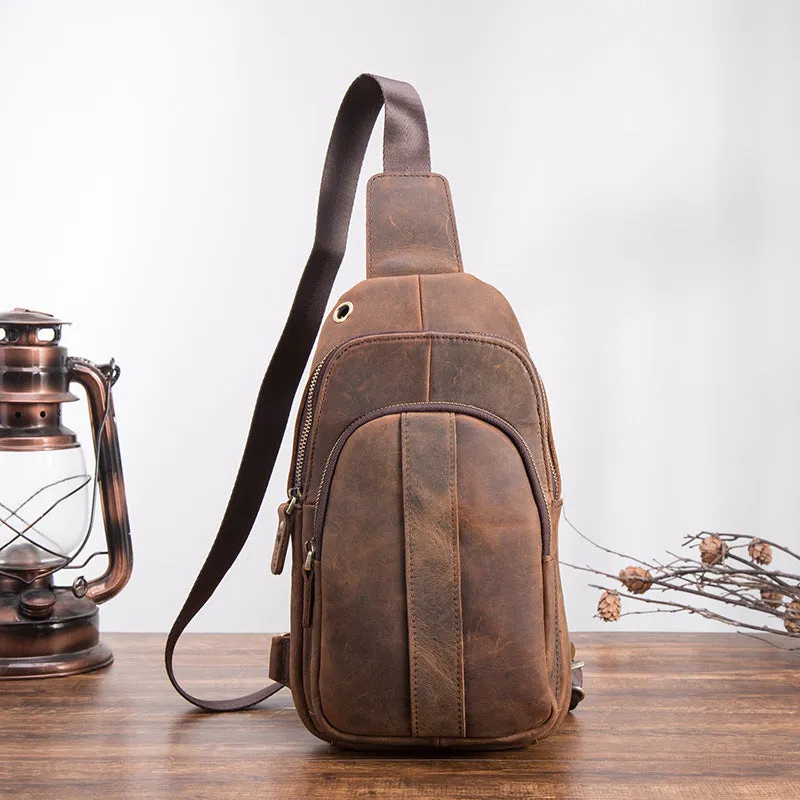 Blue Leather Sling Backpack Crossbody Sling Backpack Best Cross Body Sling Bag Mens Leather Sling Bags