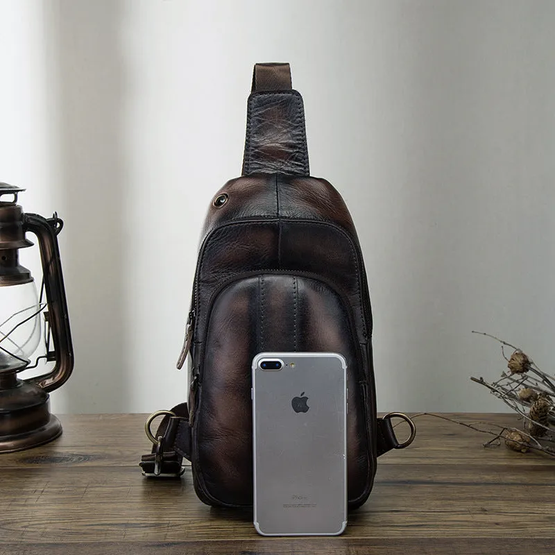 Blue Leather Sling Backpack Crossbody Sling Backpack Best Cross Body Sling Bag Mens Leather Sling Bags