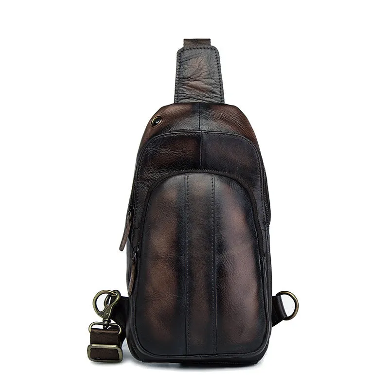 Blue Leather Sling Backpack Crossbody Sling Backpack Best Cross Body Sling Bag Mens Leather Sling Bags