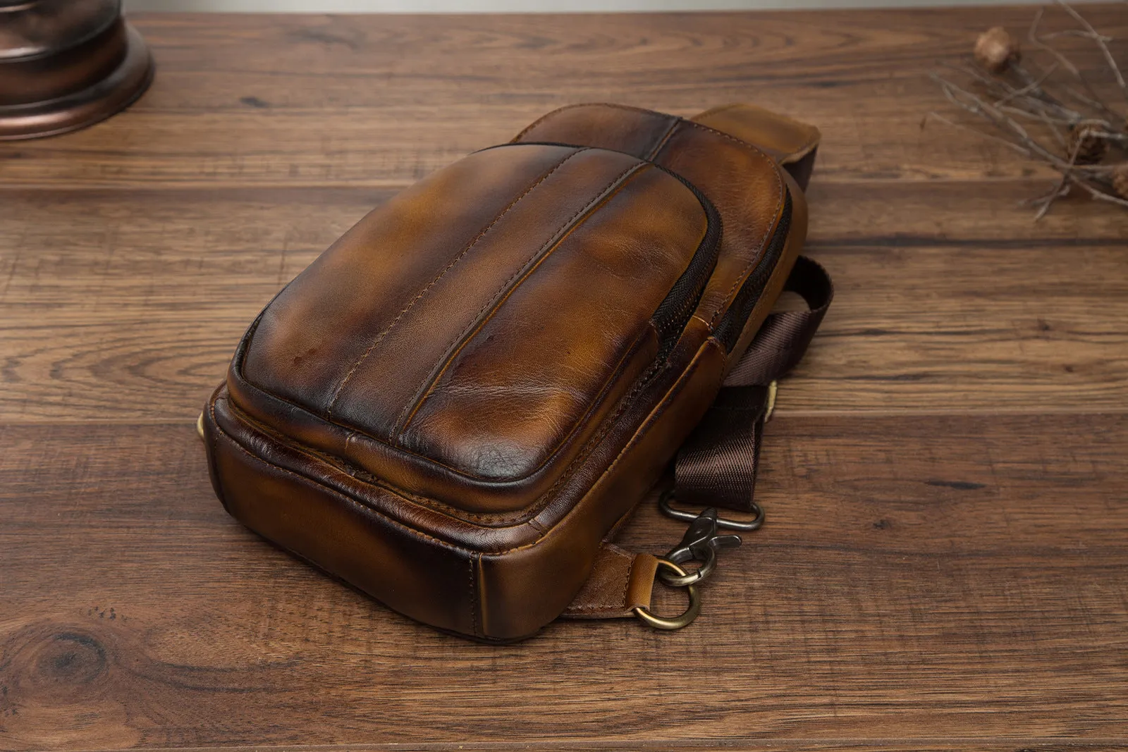 Blue Leather Sling Backpack Crossbody Sling Backpack Best Cross Body Sling Bag Mens Leather Sling Bags