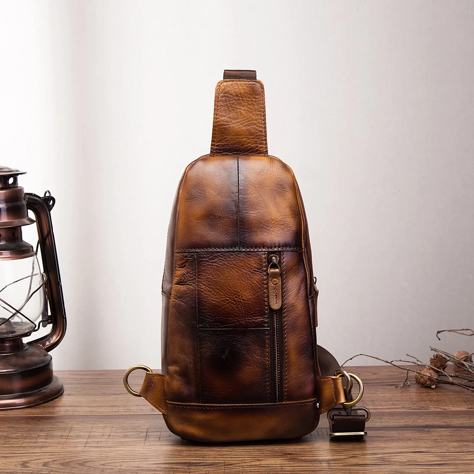 Blue Leather Sling Backpack Crossbody Sling Backpack Best Cross Body Sling Bag Mens Leather Sling Bags