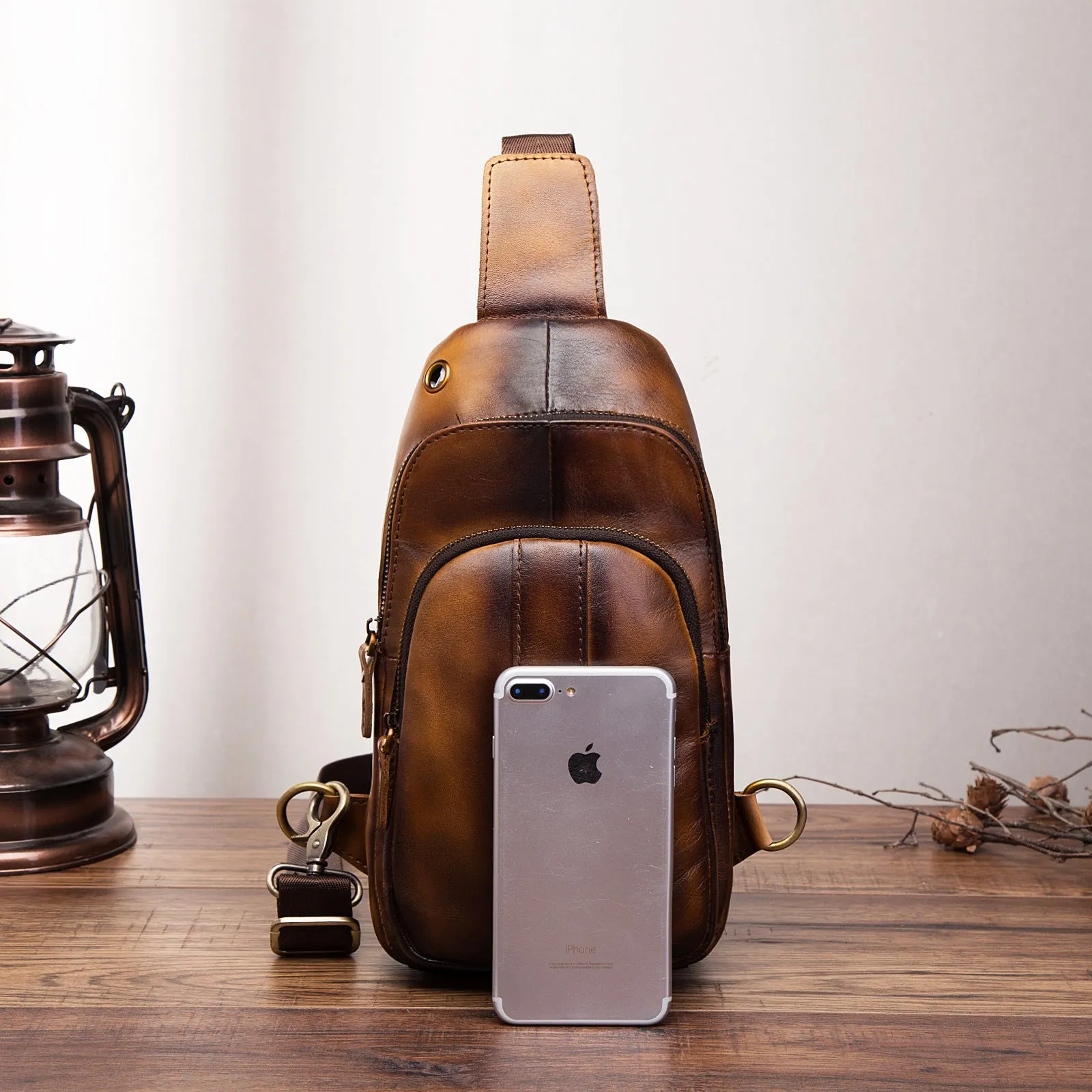 Blue Leather Sling Backpack Crossbody Sling Backpack Best Cross Body Sling Bag Mens Leather Sling Bags
