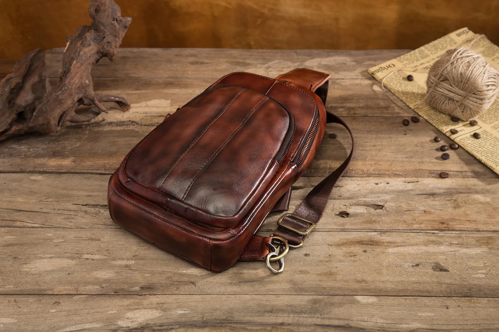 Blue Leather Sling Backpack Crossbody Sling Backpack Best Cross Body Sling Bag Mens Leather Sling Bags