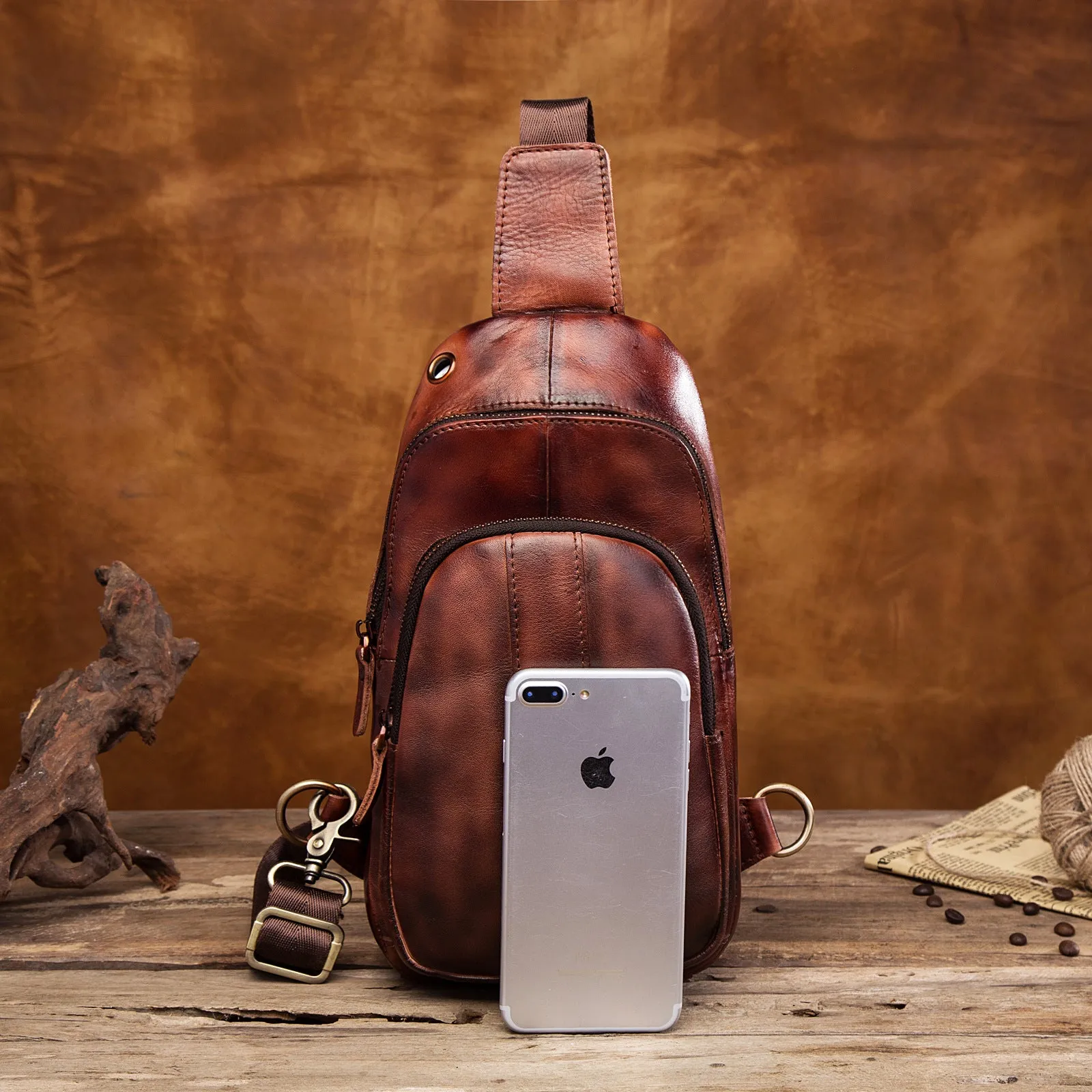 Blue Leather Sling Backpack Crossbody Sling Backpack Best Cross Body Sling Bag Mens Leather Sling Bags