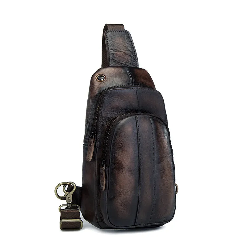 Blue Leather Sling Backpack Crossbody Sling Backpack Best Cross Body Sling Bag Mens Leather Sling Bags