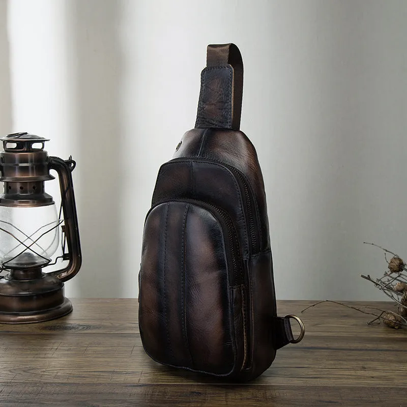 Blue Leather Sling Backpack Crossbody Sling Backpack Best Cross Body Sling Bag Mens Leather Sling Bags