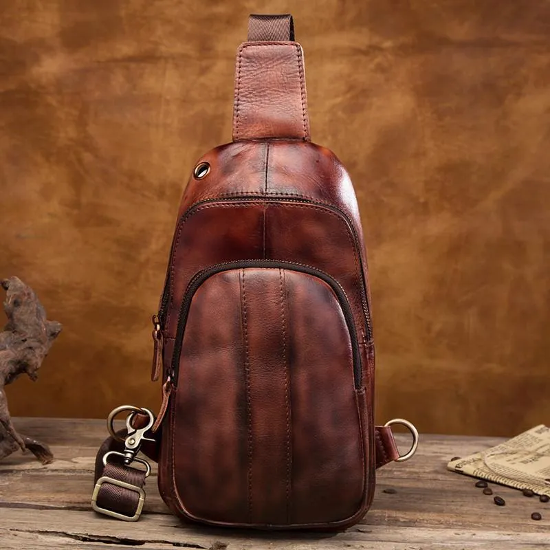 Blue Leather Sling Backpack Crossbody Sling Backpack Best Cross Body Sling Bag Mens Leather Sling Bags