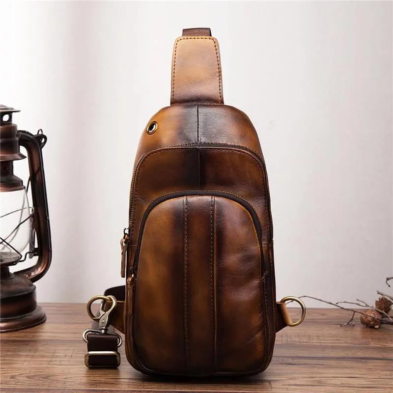 Blue Leather Sling Backpack Crossbody Sling Backpack Best Cross Body Sling Bag Mens Leather Sling Bags
