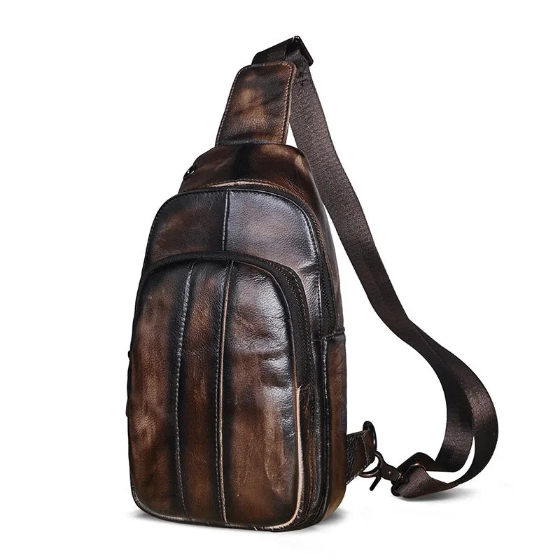 Blue Leather Sling Backpack Crossbody Sling Backpack Best Cross Body Sling Bag Mens Leather Sling Bags