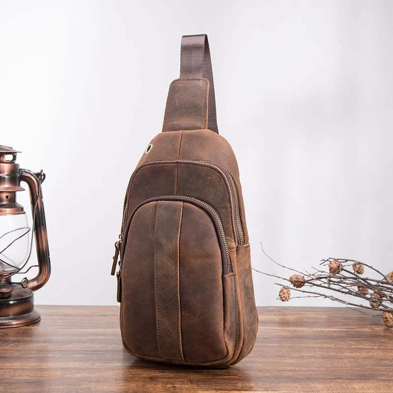Blue Leather Sling Backpack Crossbody Sling Backpack Best Cross Body Sling Bag Mens Leather Sling Bags