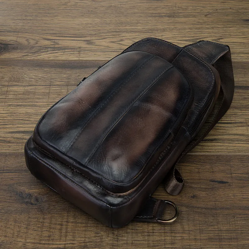 Blue Leather Sling Backpack Crossbody Sling Backpack Best Cross Body Sling Bag Mens Leather Sling Bags