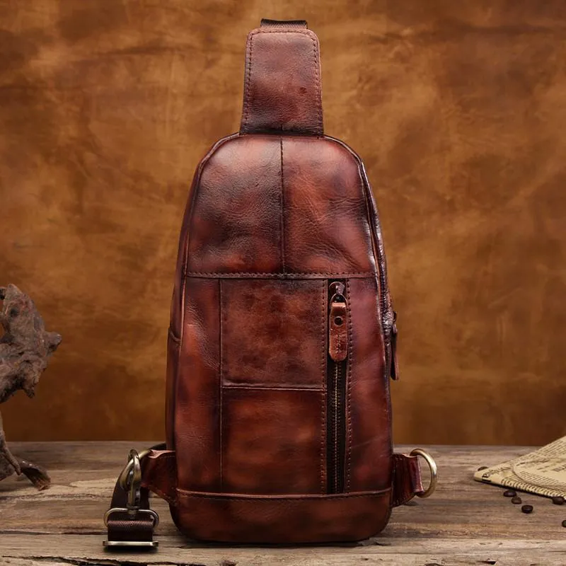 Blue Leather Sling Backpack Crossbody Sling Backpack Best Cross Body Sling Bag Mens Leather Sling Bags