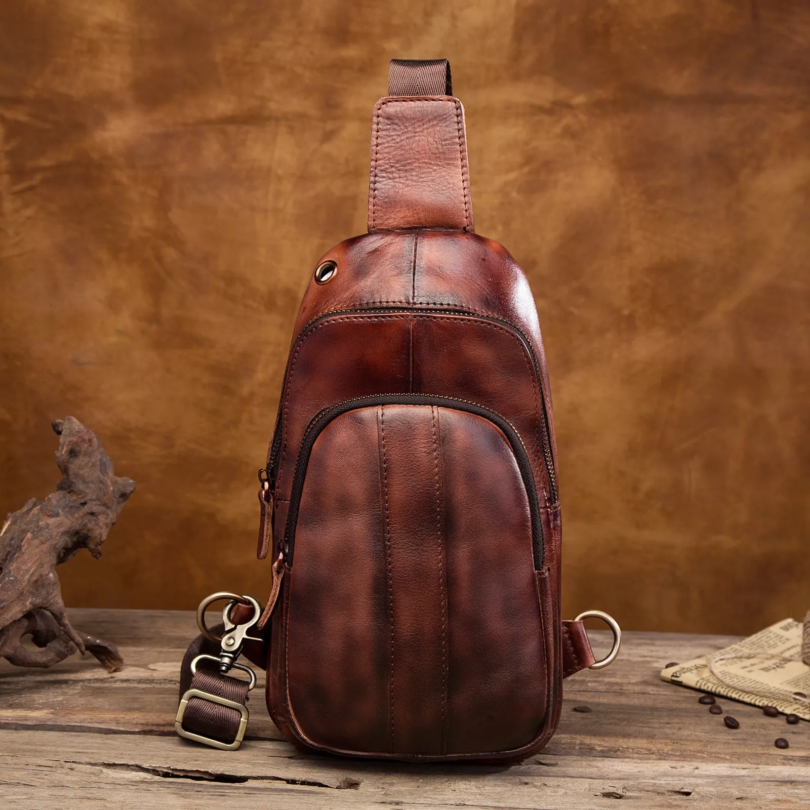 Blue Leather Sling Backpack Crossbody Sling Backpack Best Cross Body Sling Bag Mens Leather Sling Bags