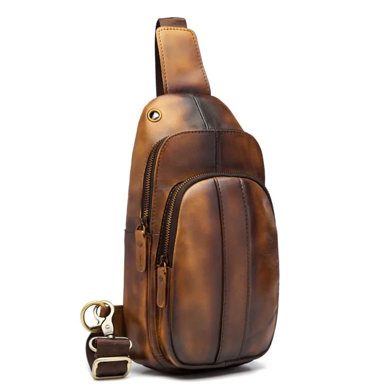 Blue Leather Sling Backpack Crossbody Sling Backpack Best Cross Body Sling Bag Mens Leather Sling Bags