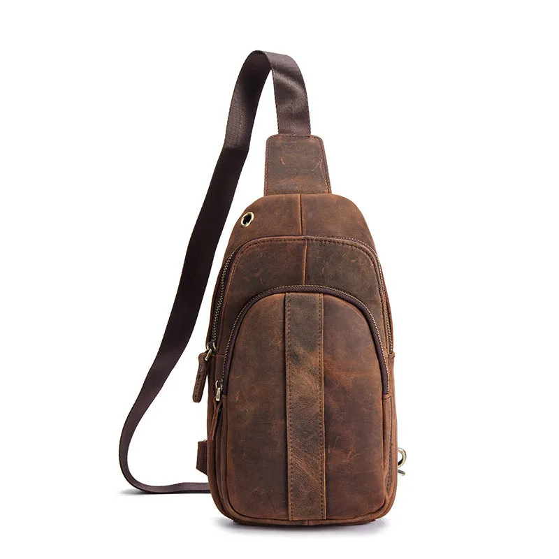 Blue Leather Sling Backpack Crossbody Sling Backpack Best Cross Body Sling Bag Mens Leather Sling Bags