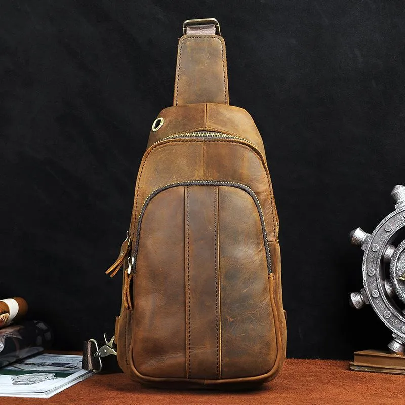 Blue Leather Sling Backpack Crossbody Sling Backpack Best Cross Body Sling Bag Mens Leather Sling Bags