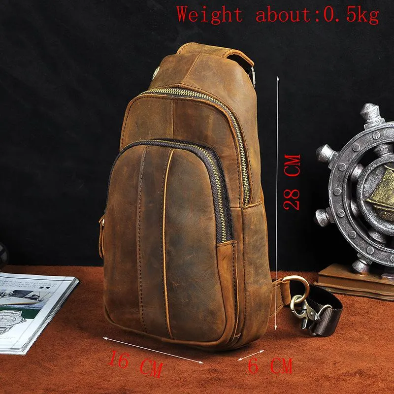 Blue Leather Sling Backpack Crossbody Sling Backpack Best Cross Body Sling Bag Mens Leather Sling Bags