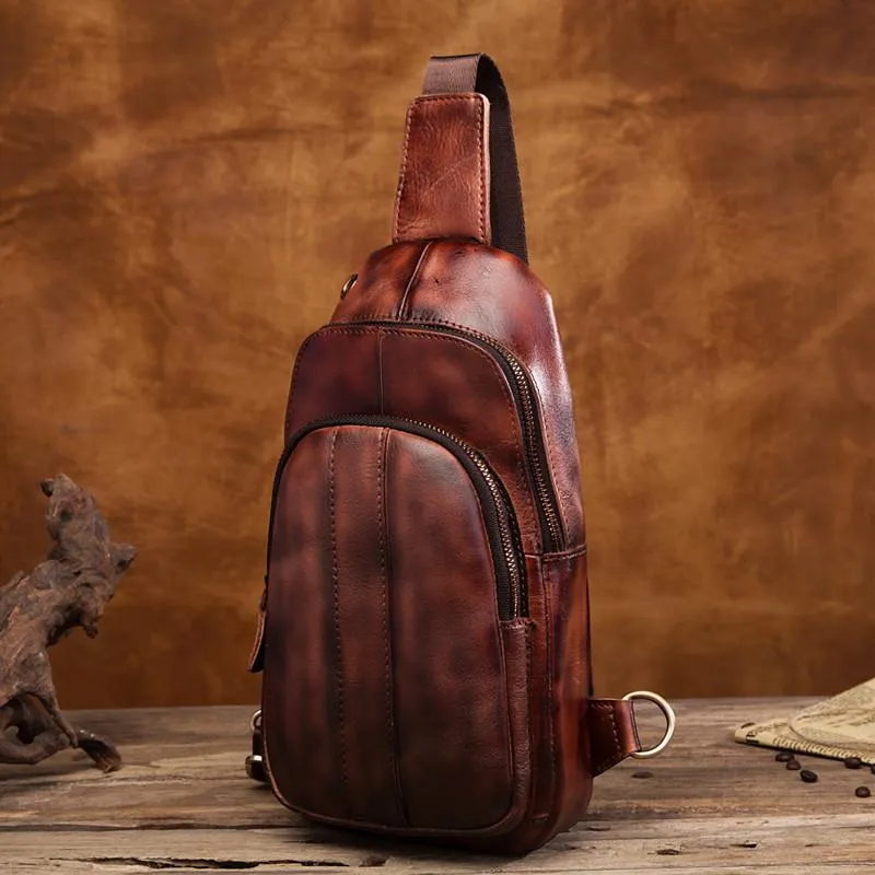 Blue Leather Sling Backpack Crossbody Sling Backpack Best Cross Body Sling Bag Mens Leather Sling Bags
