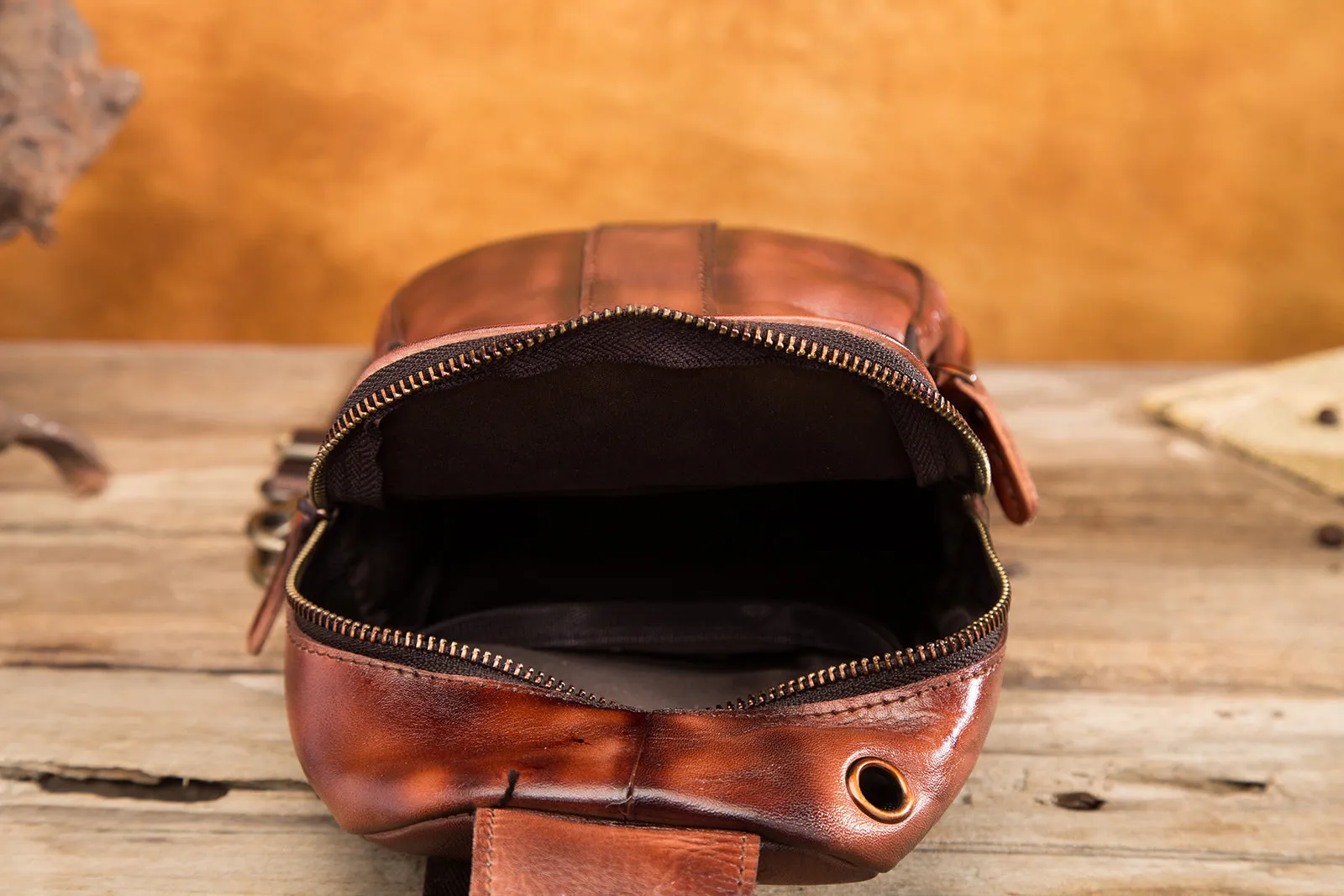Blue Leather Sling Backpack Crossbody Sling Backpack Best Cross Body Sling Bag Mens Leather Sling Bags