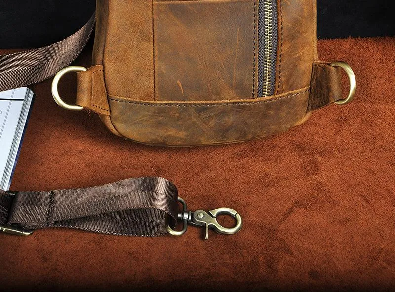 Blue Leather Sling Backpack Crossbody Sling Backpack Best Cross Body Sling Bag Mens Leather Sling Bags
