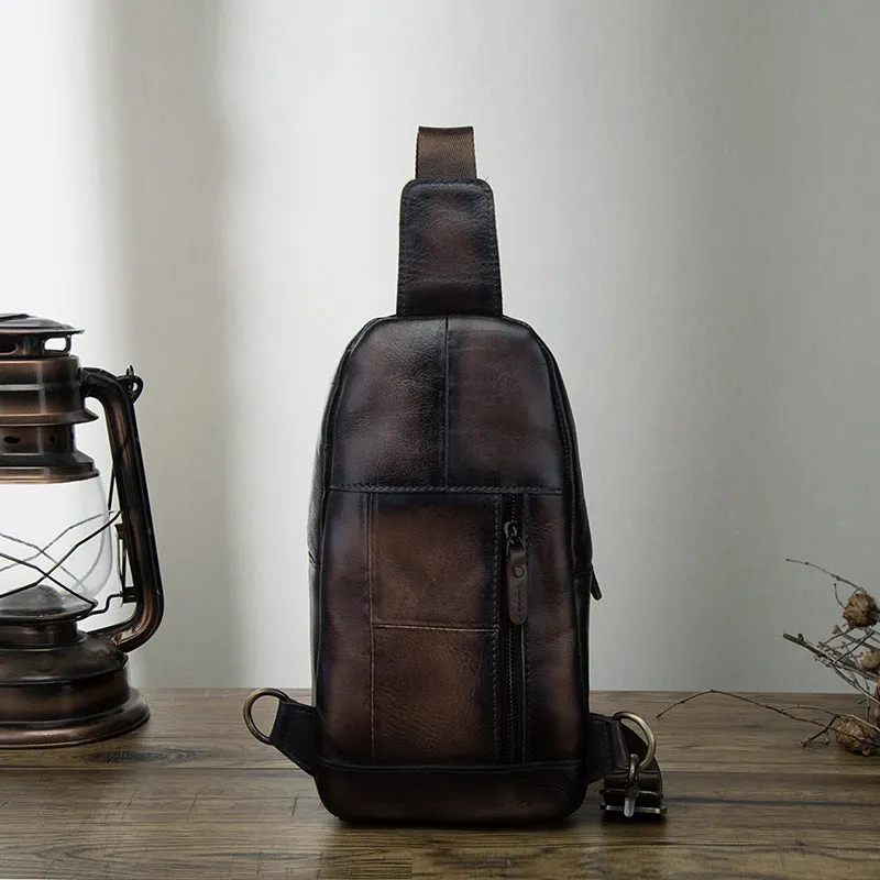 Blue Leather Sling Backpack Crossbody Sling Backpack Best Cross Body Sling Bag Mens Leather Sling Bags
