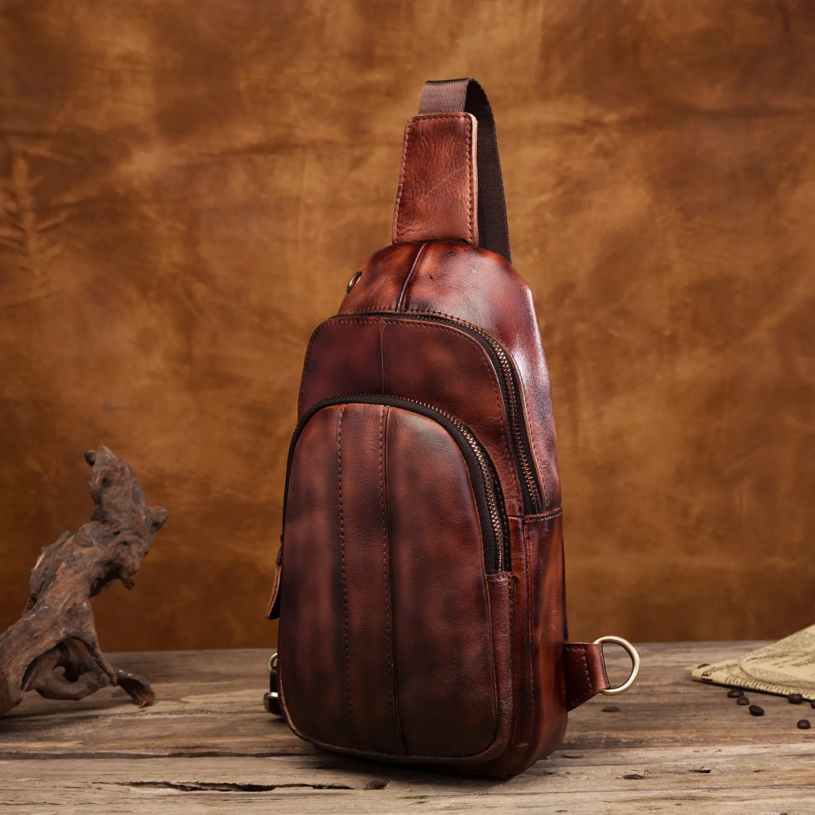 Blue Leather Sling Backpack Crossbody Sling Backpack Best Cross Body Sling Bag Mens Leather Sling Bags