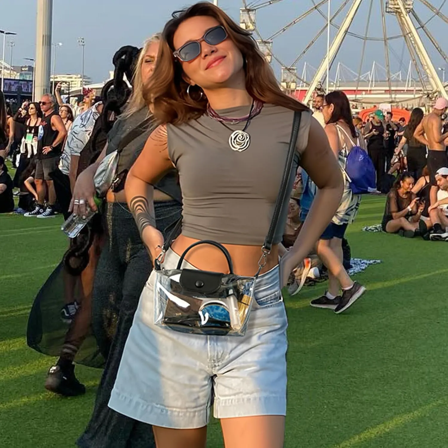 BOSTANTEN Clear Bag for Stadium Approved Small Crossbody Purse Handbags for Concerts Sports Events