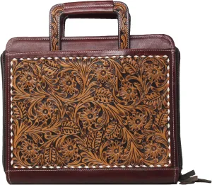 CHALLENGER Laptop Western Tooled Genuine Leather Business Art Binder Portfolio Padfolio Bag 18FKMPortfolio