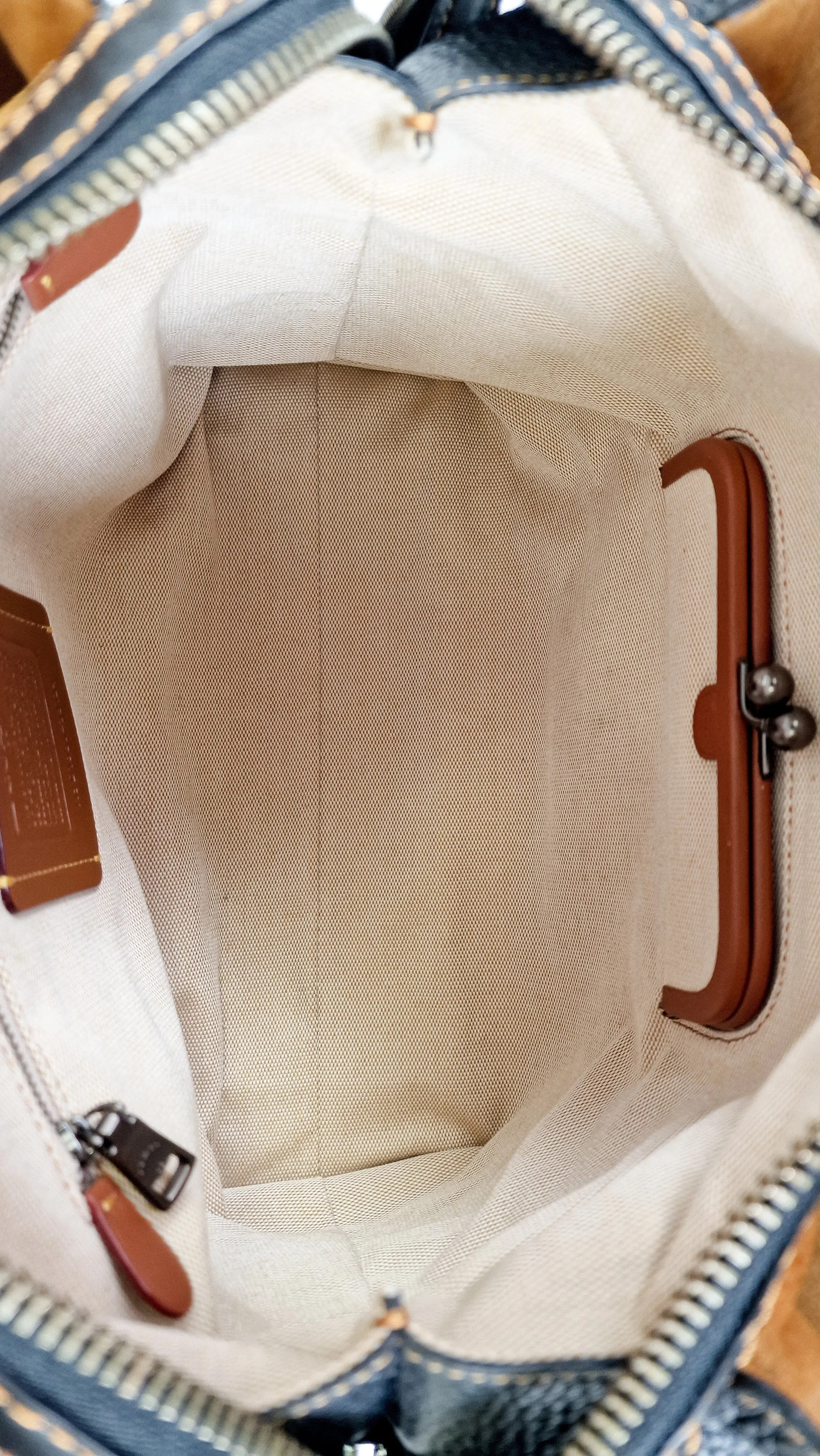 Coach 1941 Rogue 31 Bag in Black Pebble Leather with Honey Suede - Classic Handbag - Coach 38124