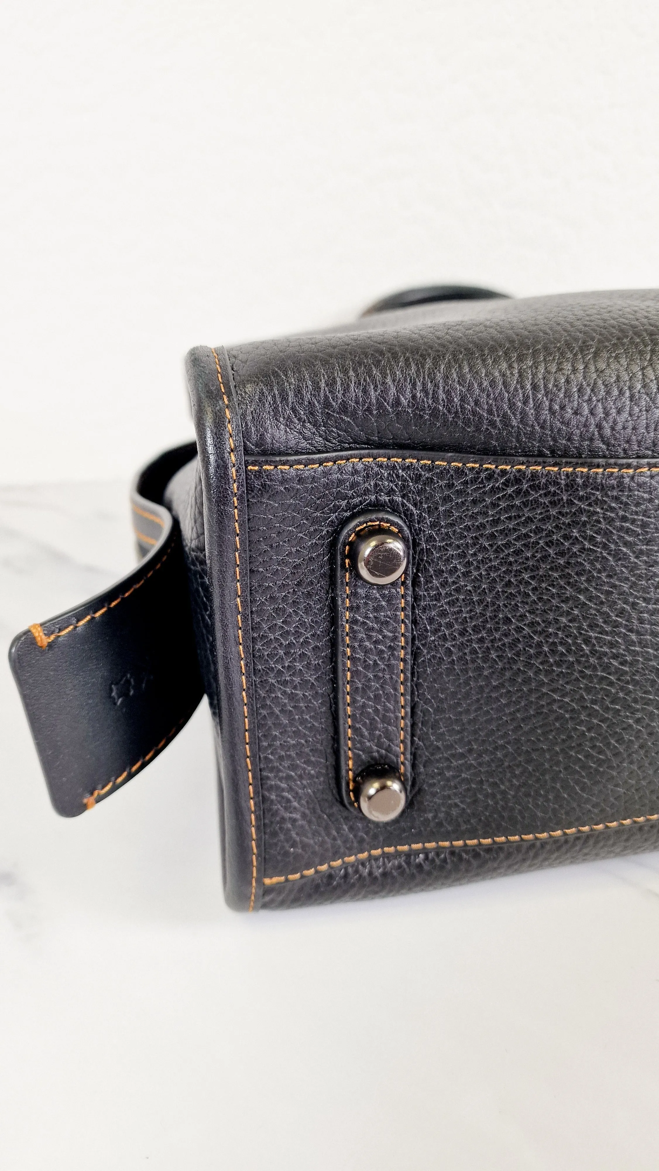 Coach 1941 Rogue 31 Bag in Black Pebble Leather with Honey Suede - Classic Handbag - Coach 38124