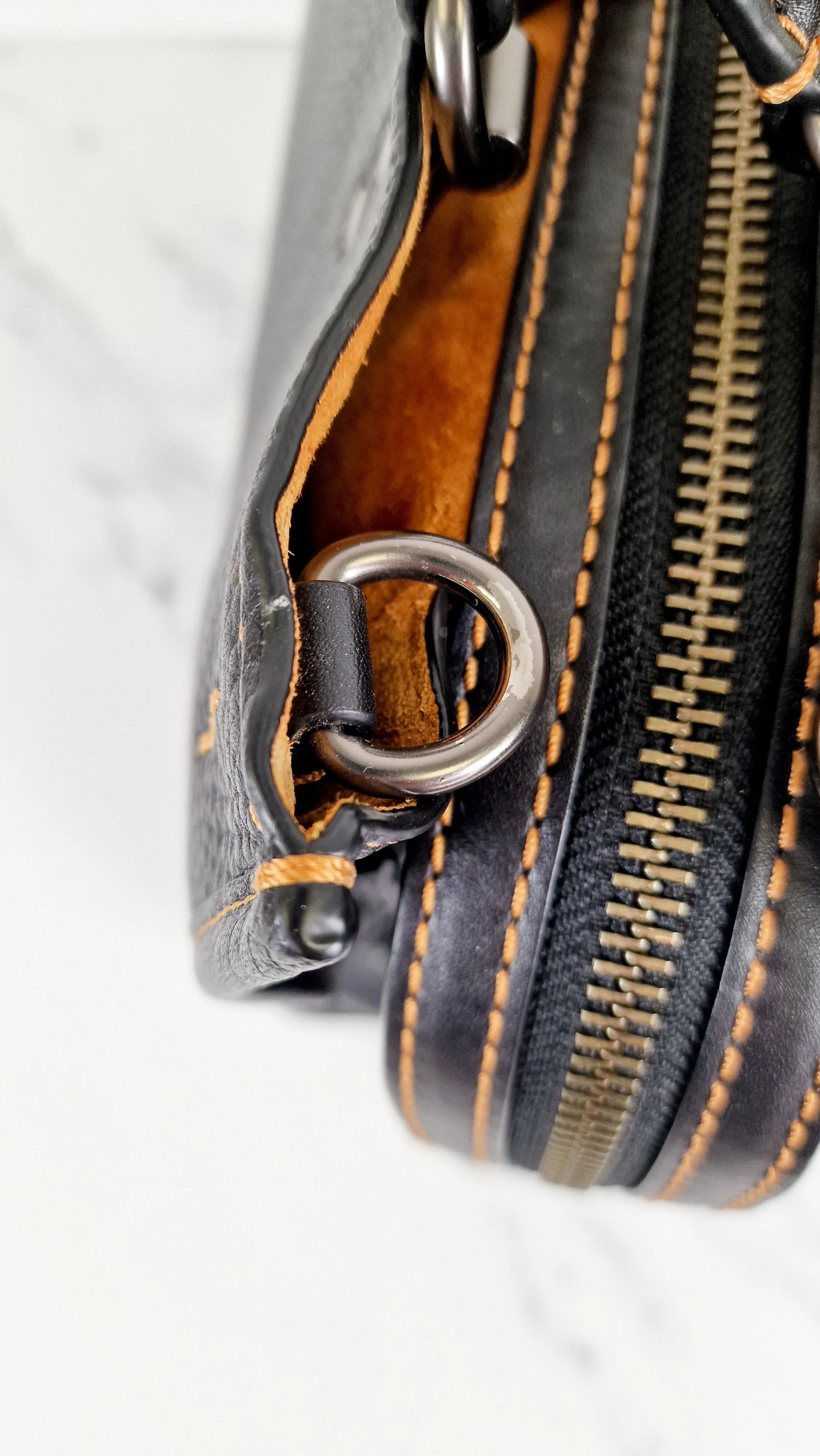 Coach 1941 Rogue 31 Bag in Black Pebble Leather with Honey Suede - Classic Handbag - Coach 38124