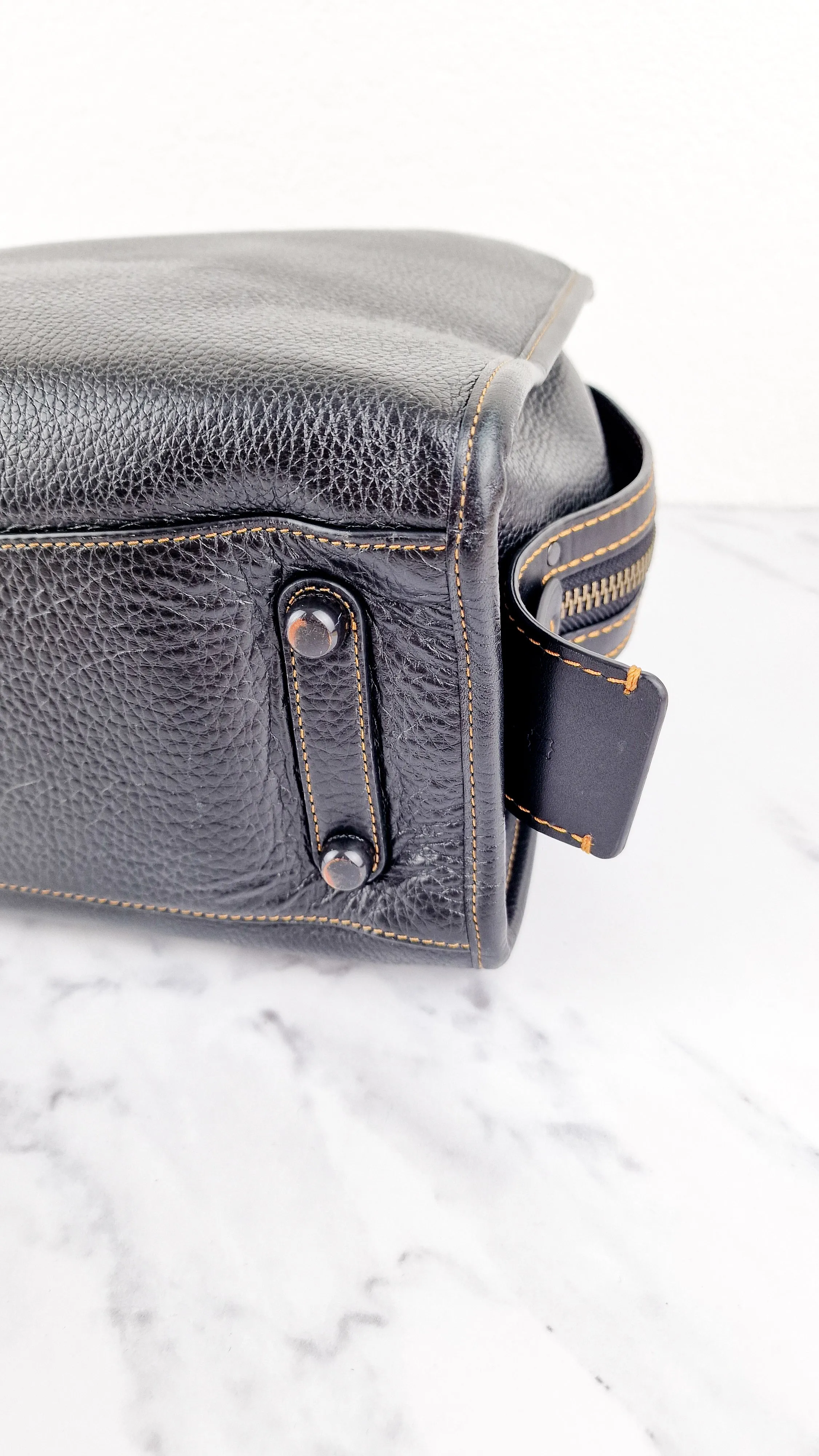 Coach 1941 Rogue 31 Bag in Black Pebble Leather with Honey Suede - Handbag - Coach 38124