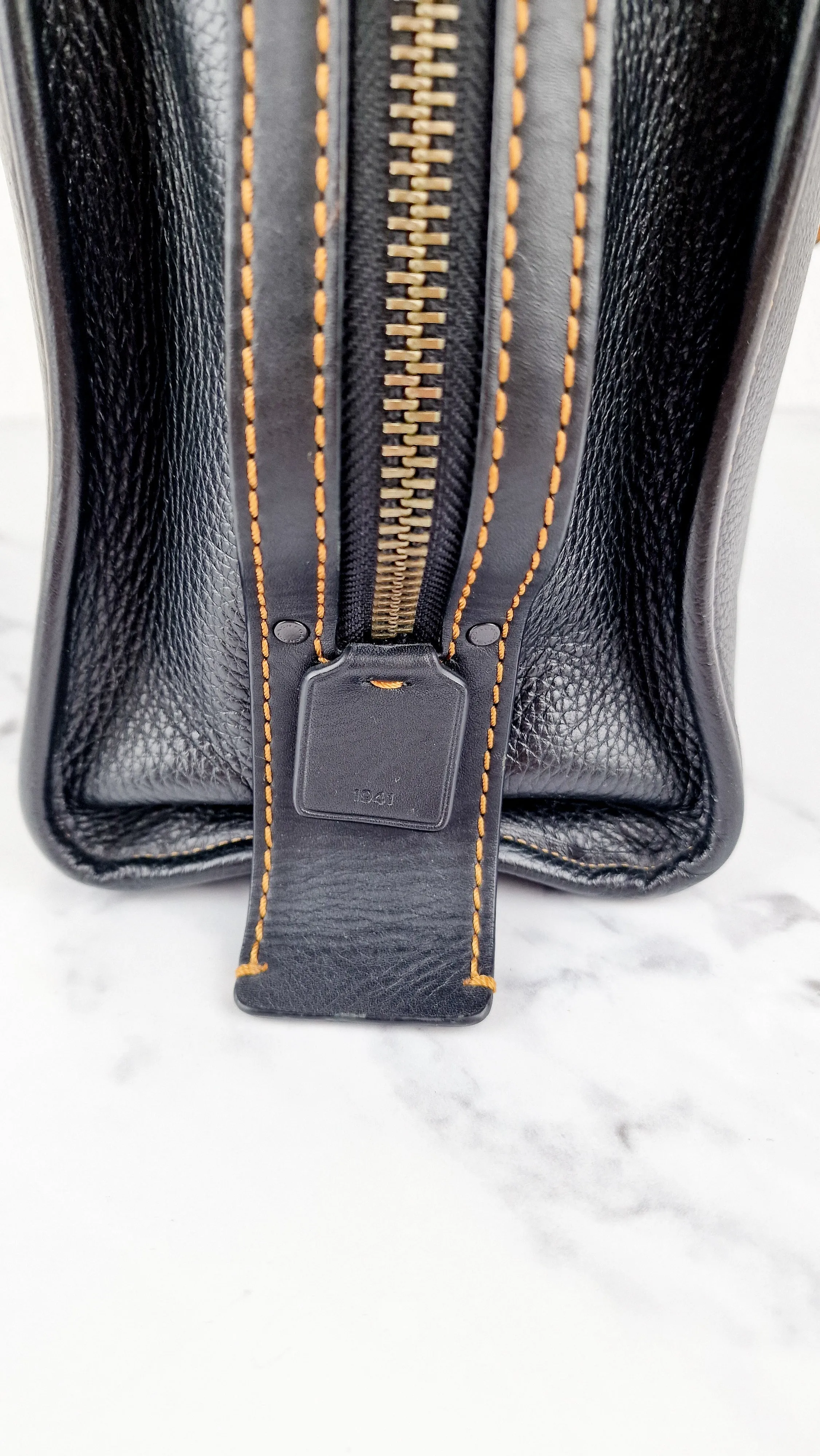 Coach 1941 Rogue 31 Bag in Black Pebble Leather with Honey Suede - Handbag - Coach 38124