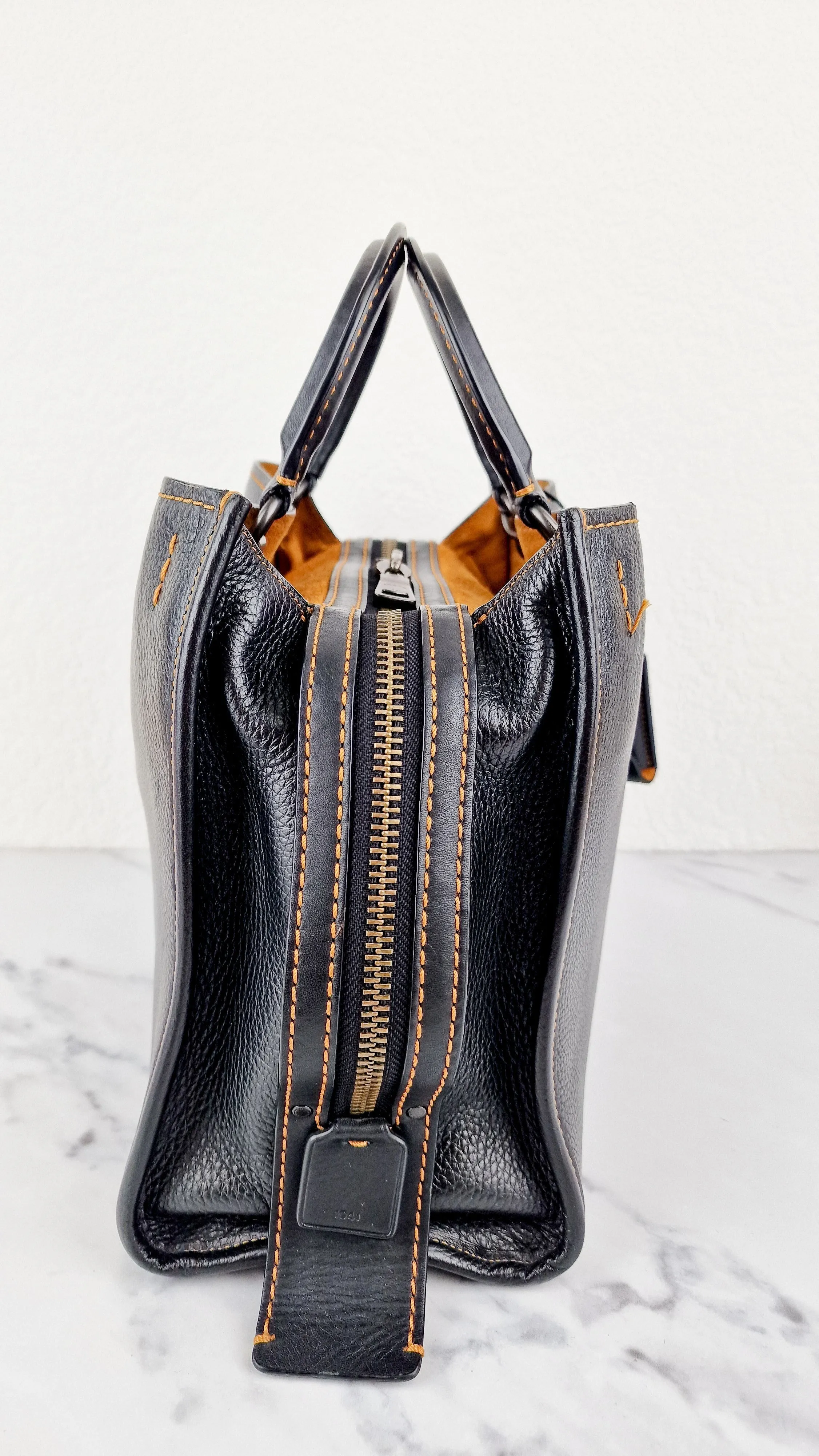 Coach 1941 Rogue 31 Bag in Black Pebble Leather with Honey Suede - Handbag - Coach 38124