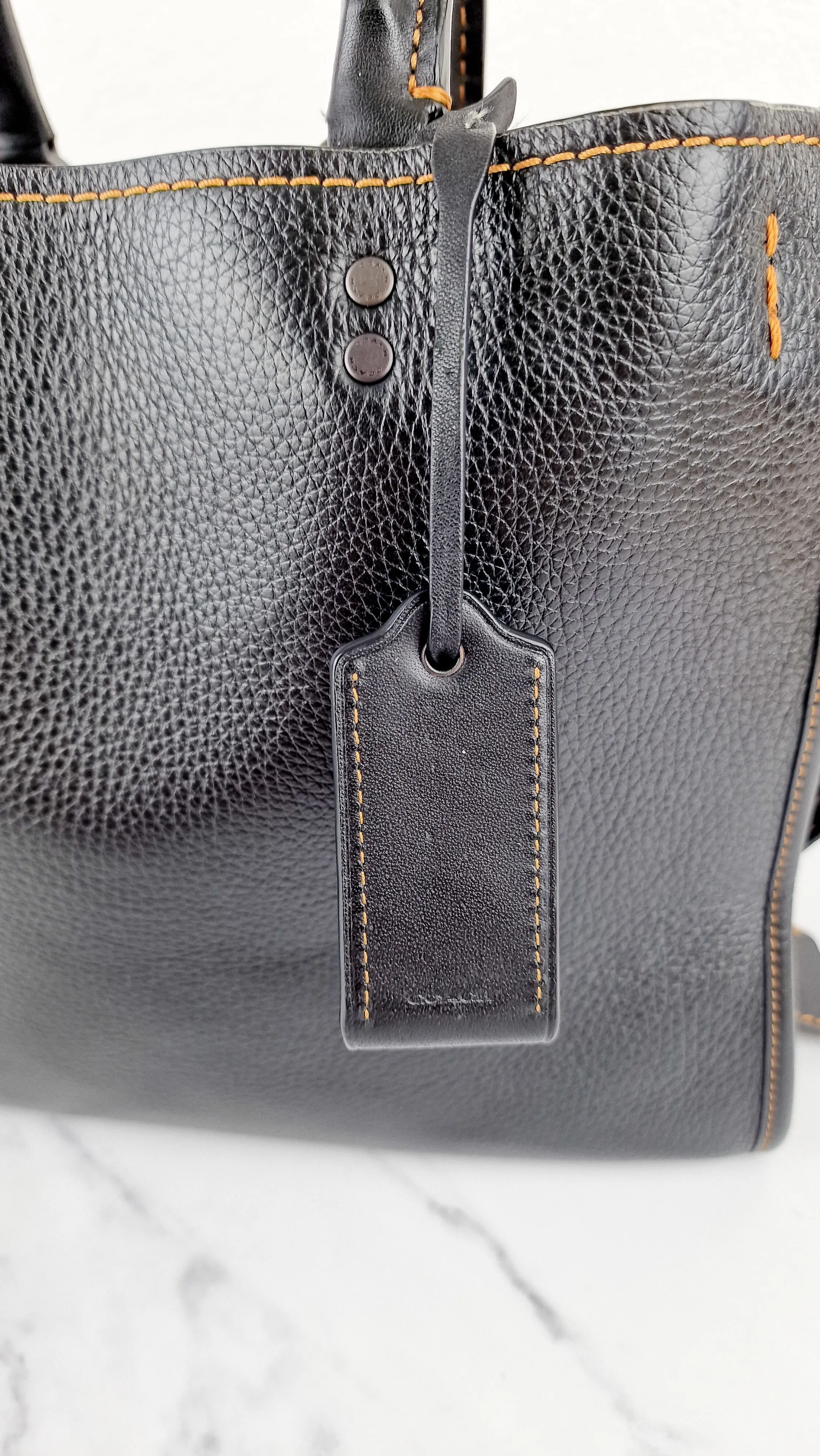 Coach 1941 Rogue 31 Bag in Black Pebble Leather with Honey Suede - Handbag - Coach 38124